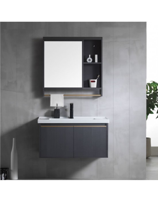 Aluminum Bathroom Cabinet Set  - Dark Grey