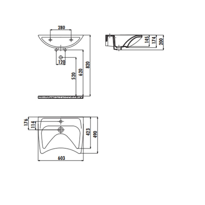 Wash Basin - 60cm - Handicapped - Image 2